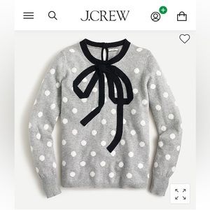 NWT J. Crew Women’s 3X Polka Dot with Bow Cashmere Sweater